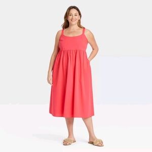 NWT Coral Empire Waist Midi Dress Size 3X